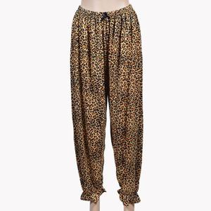 여성 레오파드 발목 밴딩 고급 9부 파자마 잠옷 바지