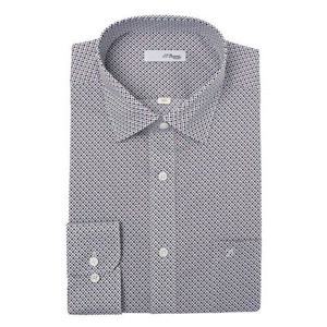 [듀퐁셔츠] 기하학 모티브 긴팔 남방 와이셔츠 (SE4SM11LS201SRD