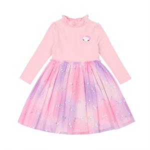 [프랜치켓] 여아키즈겨울원피스 핑크 샤 배색 원피스 Q45DKO060P1