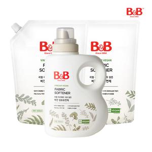 유아 비건 섬유유연제 용기 1500ml 1개+리필 1500ml 2개