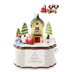 아트박스/영공방 회전 우드오르골 메리크리스마스-타운(컬러)