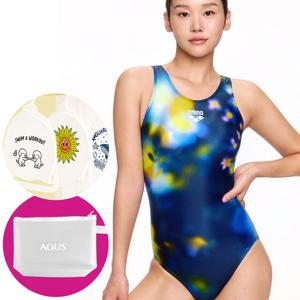 아레나 여성 수영복 블루가든 원피스 U백 A5FL1LO06 NVY 가방 수모행거 증정