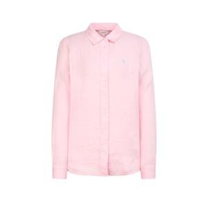 헤지스 여성 26SS 아이코닉 레귤러핏 린넨 셔츠 라이트핑크 HSSH6BC30P1