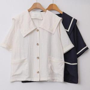 [강물처럼]빅사이즈배색재킷 U693L507 버터링세라빅카라자켓 LY