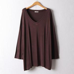 [강물처럼]아이우먼 여리브이넥롱티셔츠 RAF084M508 빅사이즈 (4