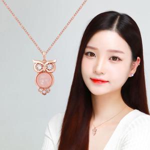 로즈부엉이 14KGP 로즈골드 장미석 체인 패션 목걸이