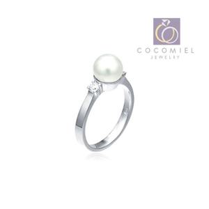 화이트 진주 큐빅 EBS-R-54 진주반지 은반지 실버반지 은반지