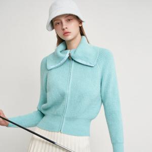 [르니앤맥코이골프] 여성 민티아 허그 하이넥 니트 집업 점퍼 FM11KJ170L