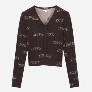 [써스데이아일랜드][여성]타이포 전판 자카드 골지 가디건 T256MCD902W