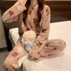 곰돌이 수면 윈터 극세사 잠옷 따뜻 겨울 파자마 홈웨