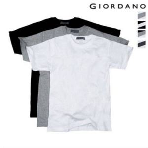 지오다노 (교복)남여공용 U넥 라운드넥 레이어드 이너용 기본 무지 반팔 면티 티셔츠 354806