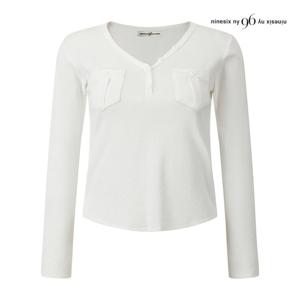 나인식스뉴욕  투 포켓 버튼 V넥 슬림 티셔츠 (NQ2TS014M0)