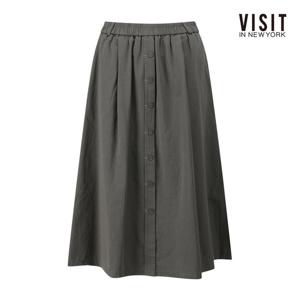비지트인뉴욕  밴딩 셔링 버튼 롱 스커트 (V62SR06)