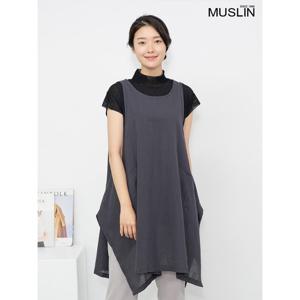[모슬린]엄마옷 면라운드 생활한복 롱조끼 613FGH415 마담/중년