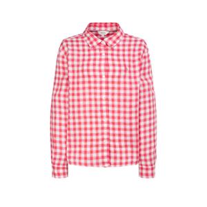 헤지스 여성 26SS 루즈크랍 린넨 깅엄체크 셔츠 오렌지핑크 HSSH6BC39O2