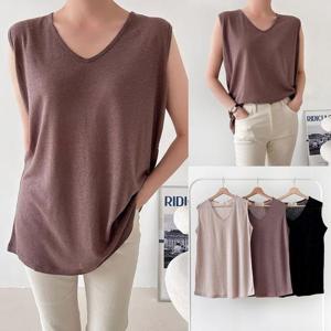 [강물처럼]위쉬몰 LD 플레인브이넥오버핏나시(V186H509) 빅사이