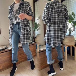 [강물처럼]위쉬몰 IR 오버핏로빈체크남방(F112H509) 빅사이즈 (4