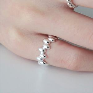 [폭스타일] 실버925 타원 버블 애끼 반지