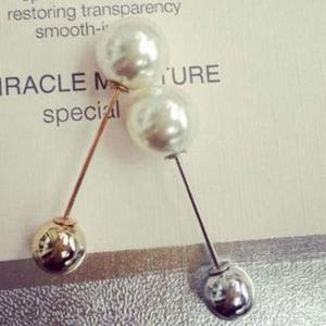 진주핀 미니 모던 포인트 코사지브로치 골드앤진주