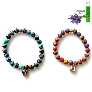 크리스마스 공작석 커플 향기 원석 팔찌