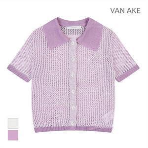 [반에이크][반에이크] 그물짜임 카_라 니트가디건_VB38KCQ312Z (