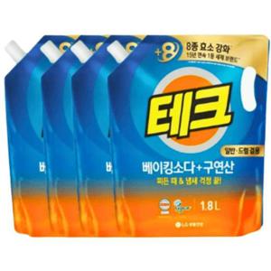 테크 베이킹소다+구연산 일반/드럼 겸용 1.8L x4개 액체세제