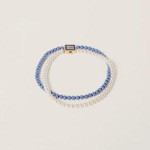 미우미우 메탈 및 인조 진주 초커 5IC102 2F79 F0008