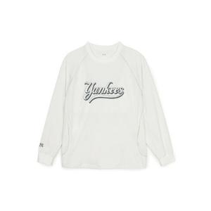 MLB긴팔티 PQJ 3AMTV0851-50IVS 바시티 컬시브 레터링 우븐 맨투맨 뉴욕양키스