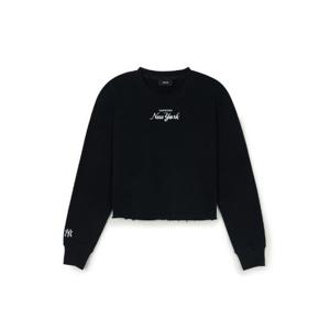 MLB긴팔티 PQJ 3FMTV1051-50BKS 여성 바시티 레터링 크롭 맨투맨 뉴욕양키스