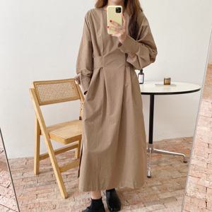 [드레스날다]첫데이트 퍼프 스트랩 롱 원피스(mops1547)