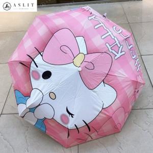 [애슬릿][애슬릿]헬로키티 체크 3단 암막 자동 양산 양우산