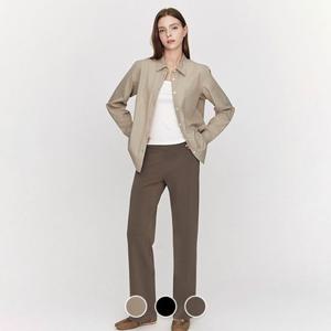 [지오다노]여성 슬림 스트레이트 일자핏 풀밴딩 스판 팬츠 고무줄 바지 415505