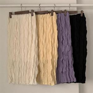 [강물처럼]빅사이즈사랑해요 P143L303 찰랑주름쉬폰롱스커트 MO