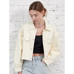 [레코브][레코브] 셔링 소매 레더 자켓(LG61D3JK502X)