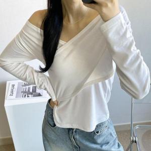 [강물처럼]아이우먼 롤링오프숄더랩티셔츠 NOV426M510 빅사이즈