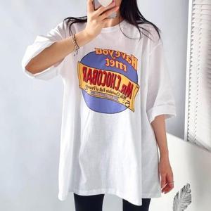 [강물처럼]아이우먼 밀크초코그래픽티셔츠 NSU801M506 빅사이즈