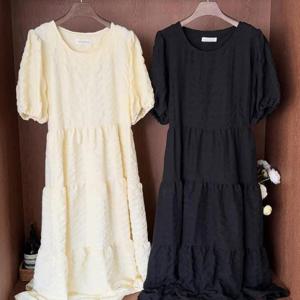 [강물처럼]빅사이즈레이스원피스 U421L506 센스있는볼륨프릴원피