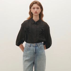 [샤틴]스트라이프 포켓리본장식 이너 블라우스S253B260A