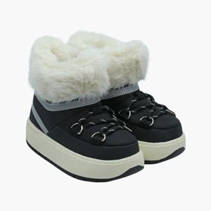 [베어파우(슈즈)][키즈] ARI 아리 3CM 토끼털 지퍼 양털 패딩부츠 블랙 K3042001RD-K