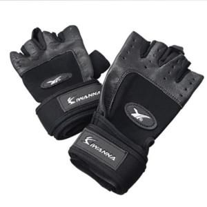 헬스장갑 가죽 이중 밴드형 블랙 L 헬스 웨이트장갑