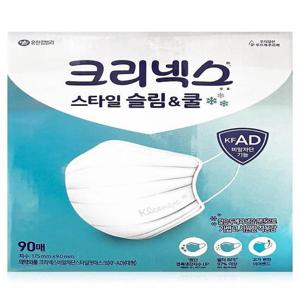 크리넥스 스타일 슬림  쿨 비말차단 마스크대형, 90매(SH)