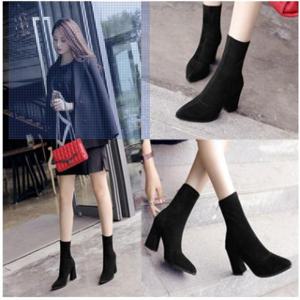 앵글부츠 포근한 스웨이드 여성부츠 스판 삭스 앵클 부츠 A001