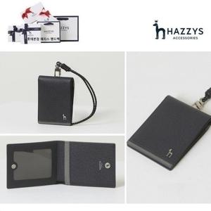 [헤지스ACC][선물포장] 다크 네이비 라인배색 가죽 목걸이 카드지갑 HJHO5E032N3