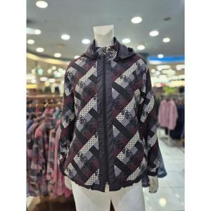 포라리 세이브존05 체크 믹스 패턴 집업 여성 점퍼 LB34151