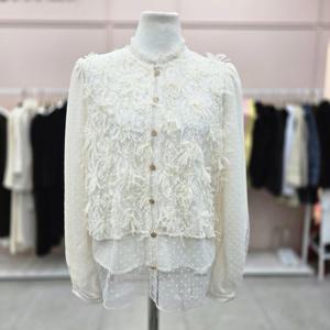 [샤틴]레이스 뷔스티에 도트 블라우스S254B268A03