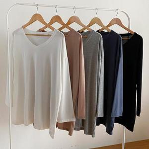 [강물처럼]빅사이즈티 V079L601 시크루즈핏무지티셔츠 BA (45726