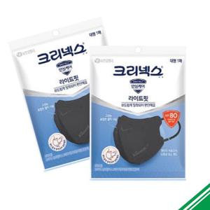 [베스트쇼핑]크리넥스 입체형 KF80 데일리마스크 (라이트핏) 블랙 대형1p x20개