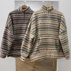 [강물처럼]빅사이즈티 V997L601 빈티지패턴집업아노락 GB (45033