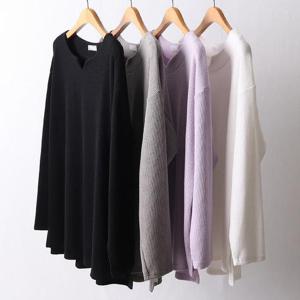 [강물처럼]빅사이즈브이티 I150L502 라운드브이넥긴팔티 OL (304