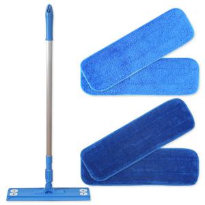 밀대 청소기 블루+극세사 패드 컷팅2장+루프2장/청소 밀대 걸레